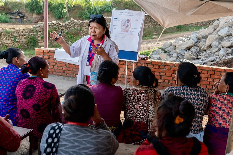 Nepal. District Nuwakot , Phikuri village on the mountain 1840m elevation, damaged by  earthquake 2015.
PARTAGE DANS LE MONDE organises Health camp and various other activities for the villagers.

copyright:  fotoswiss.com/giancarlo cattaneo